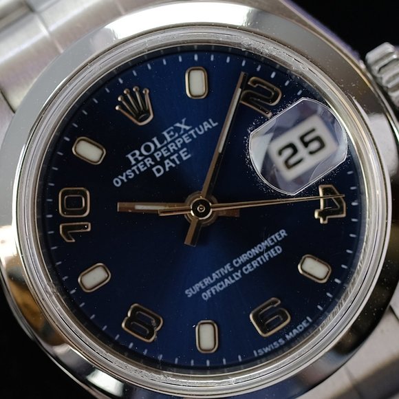 Rolex Oyster Perpetual Date Blue Dial 26mm W/Cert - Picture 4 of 14